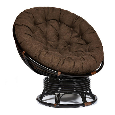 Кресло-качалка PAPASAN / ПАПАСАН 23/01 W с подушкой Antique brown ткань коричневый