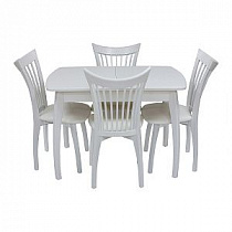Стол и стулья (комплект) Leset Шервуд 1Р + Орегон Белый