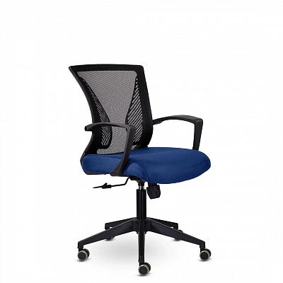 Кресло компьютерное Энжел М-800 черный пластик сетка синий