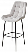 Барный стул ХОФМАН цвет H-09 Светло-серый велюр / черный каркас