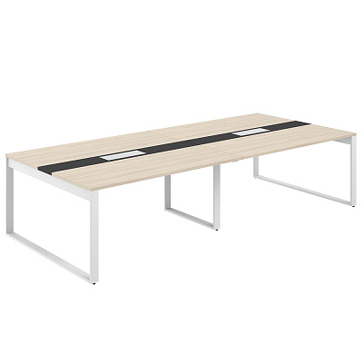 Стол для переговоров Norden Аллегро 3200х1638х750 AG.2-3216.AR.72.WH.AN Акация Равелло/Белый