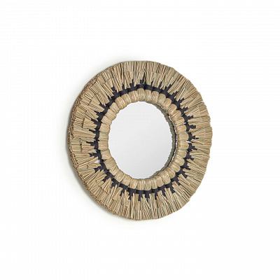 Круглое La Forma зеркало Akila из натуральных зеленых волокон 40 см