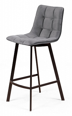 Полубарный стул CHILLI-Q SQUARE светло-серый велюр / черный каркас H=66cm