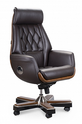 Кресло руководителя Трон коричневая кожа YS1505A-brown NORDEN