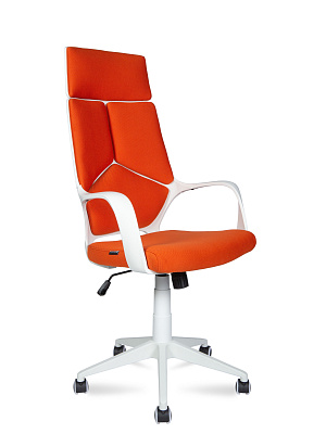 Кресло компьютерное IQ белый пластик / оранжевый ткань CX0898H-0-59