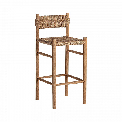 Барный стул Vical VOGHERA 35973 из тика и веревки 76 см