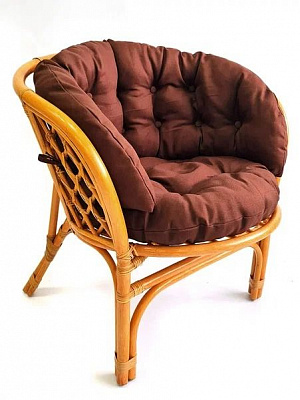 Кресло Багама коньяк (подушки твил полные коричневые)