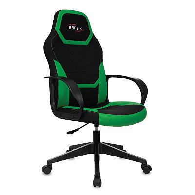 Кресло компьютерное BRABIX Alpha GM-018 черный зеленый