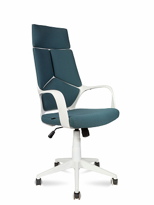 Кресло компьютерное IQ белый пластик / серо-зеленый ткань CX0898H-0-56