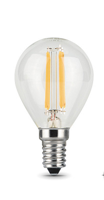 Лампа Gauss Filament Шар 9W 710lm 4100К Е14 LED 1/10/50