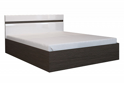 Двуспальная кровать с подъемным механизмом 160x200 НЕНСИ Белый глянец / Венге