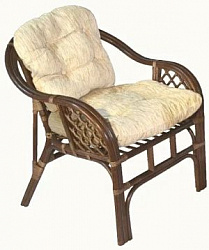 Кресло для отдыха из ротанга Маркос орех матовый