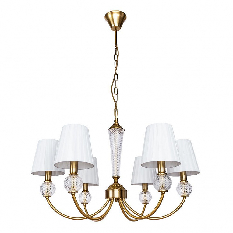 Подвесная люстра Arte Lamp GRACIE коричневый, белый A7301LM-6PB