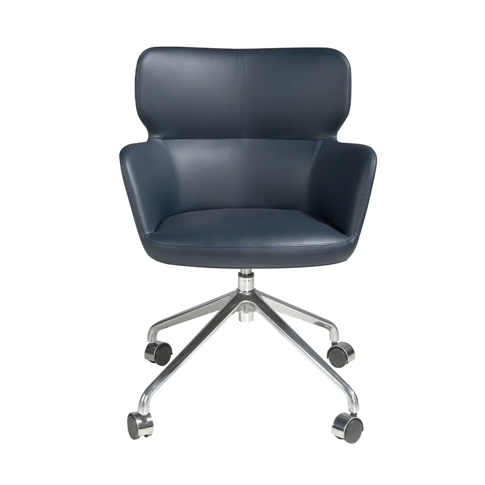 Поворотное офисное кресло Angel Cerda 4110/A208-5C синий с подлокотниками
